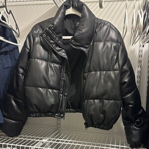 Zara Black Bomber Puffer Jacket